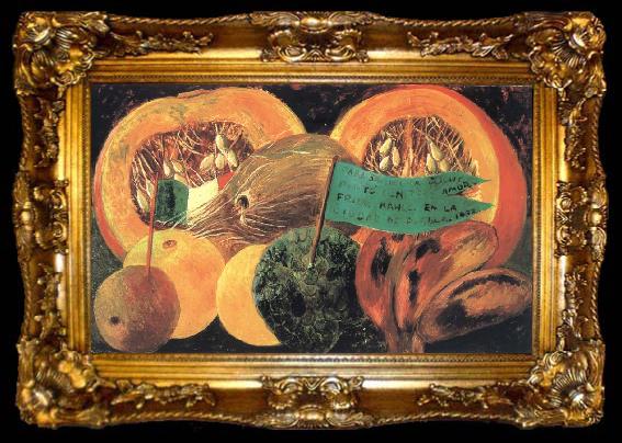 framed  Frida Kahlo Still Life Dedicated to Samuel Fastlicht, ta009-2